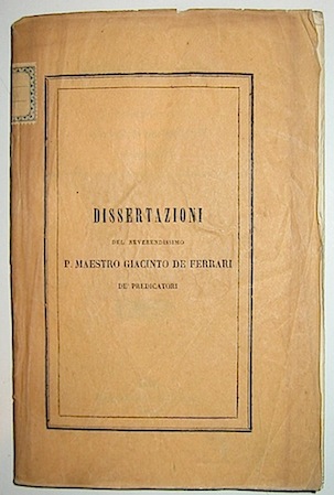 Giacinto De Ferrari Dissertazioni 1850 Roma Tip. delle Belle Arti